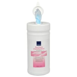 Desinfektioliina pinnoille 72% 20x20cm purkissa 150kpl